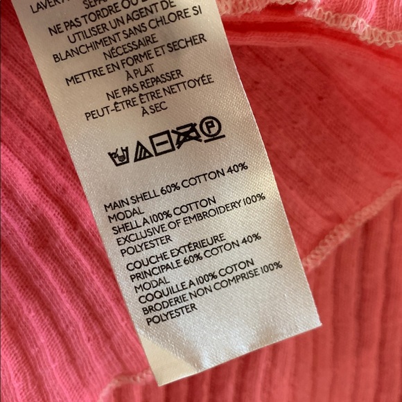 FREE PEOPLE Sarafina Embroidered Ruffle Sleeve Top NWT Pink Lemonade Combo - Picture 10 of 12